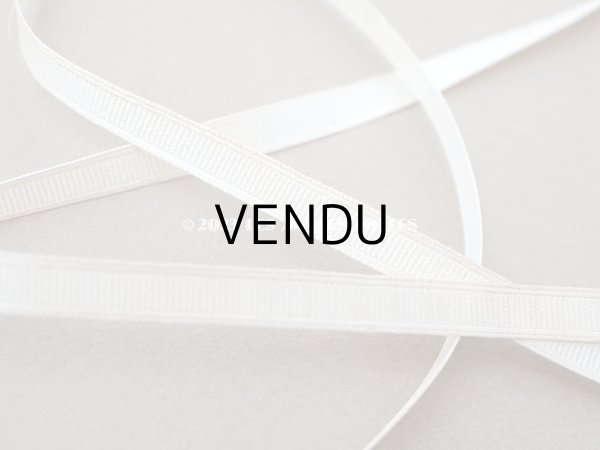 画像2: アンティーク シルク製 極細 5mm幅 グログランリボン エクリュ 5.75m ベビー用ボネ (2)