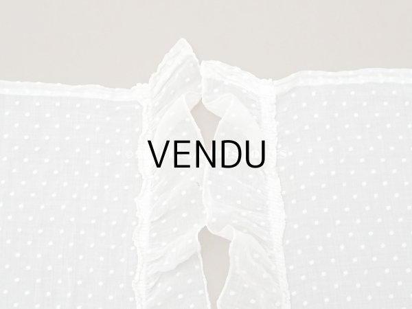 画像7: アンティーク  ドット刺繍入り コットン生地 150×60cm  (7)