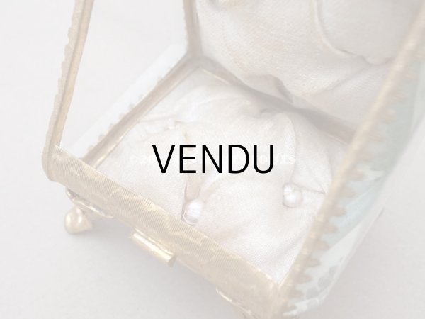 画像12: アンティーク 懐中時計 & ジュエリーボックス パウダーピンクのシルク製クッション (12)