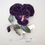 画像: 1900年頃 未使用　アンティーク パンジーの布花 ラベル付 深紫