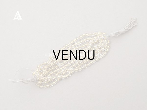 画像4: アンティーク ガラスビーズ カット入り クリア＆ゴールド 約4×3.6mm (4)