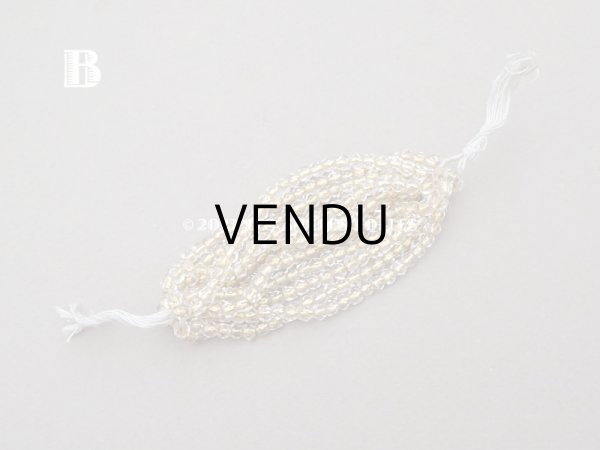 画像6: アンティーク ガラスビーズ カット入り クリア＆ゴールド 約4×3.6mm (6)