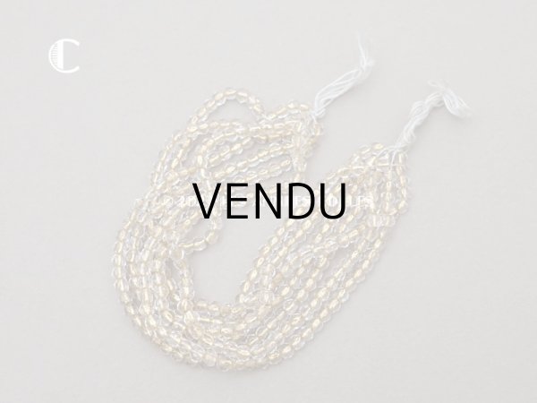 画像8: アンティーク ガラスビーズ カット入り クリア＆ゴールド 約4×3.6mm (8)