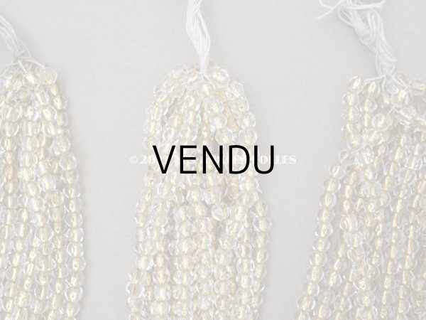 画像3: アンティーク ガラスビーズ カット入り クリア＆ゴールド 約4×3.6mm (3)