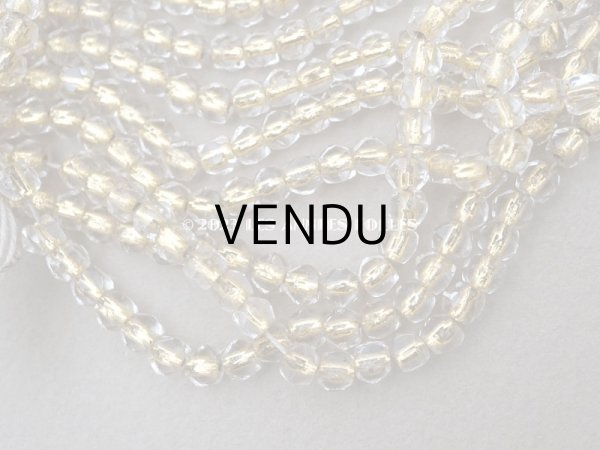 画像5: アンティーク ガラスビーズ カット入り クリア＆ゴールド 約4×3.6mm (5)