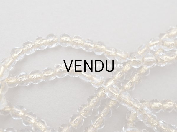 画像9: アンティーク ガラスビーズ カット入り クリア＆ゴールド 約4×3.6mm (9)