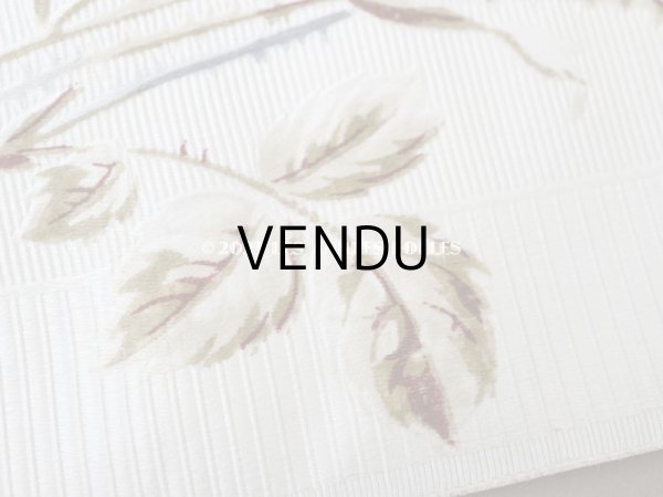 画像8: 未使用 1900年頃 アンティーク 薔薇模様 シルク製ファブリック フロッキー加工 54cm幅 (8)