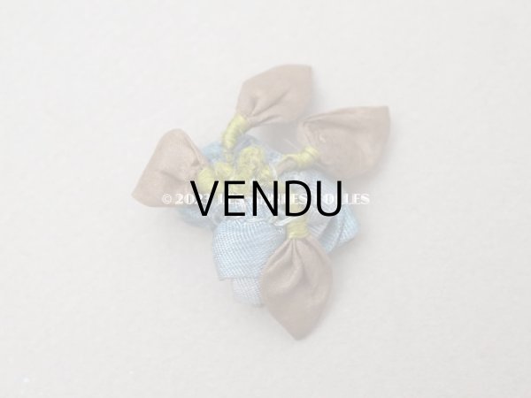 画像4: アンティーク 薔薇のロココモチーフ スモーキーブルー (4)
