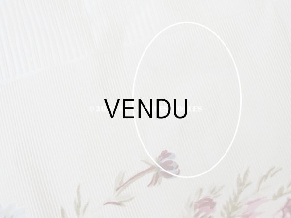 画像15: 未使用 1900年頃 アンティーク 薔薇模様 シルク製ファブリック フロッキー加工 54cm幅 (15)