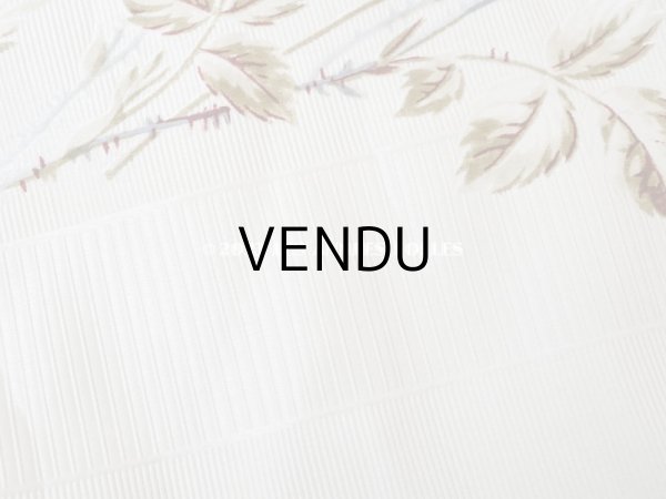 画像9: 未使用 1900年頃 アンティーク 薔薇模様 シルク製ファブリック フロッキー加工 54cm幅 (9)