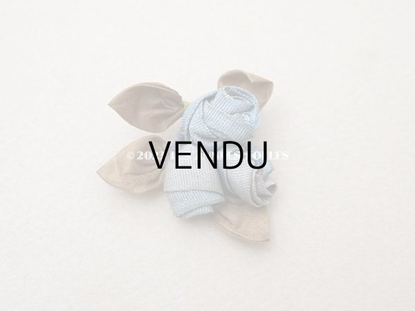 画像2: アンティーク 薔薇のロココモチーフ スモーキーブルー (2)