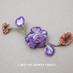 画像: アンティーク シルク製 ロココモチーフ 紫