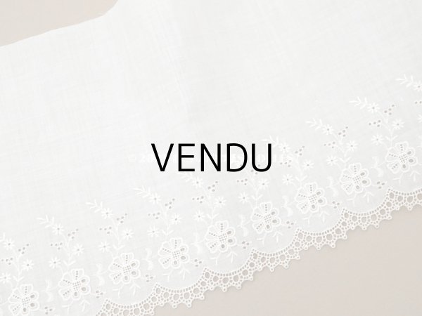 画像3: ＊蚤の市＊アンティーク 幅広 カットワークレース 花刺繍入り 幅17.3cm (3)