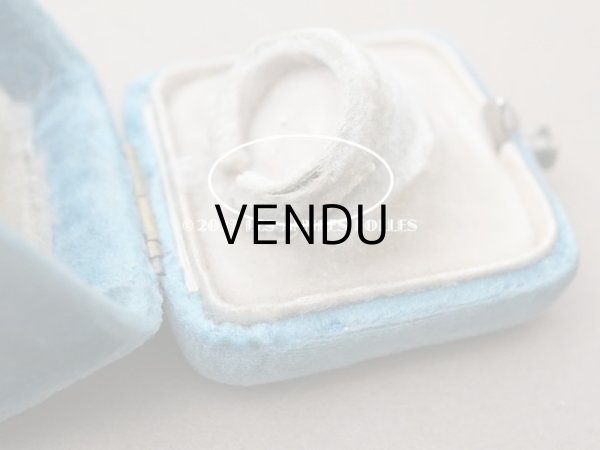 画像10: 19世紀 アンティーク リングボックス イニシャル入り　ブルーのベルベット ジュエリーボックス  (10)