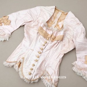 画像: 1900年頃 アンティーク 少女のコルサージュ シルク製 ピンクのストライプ
