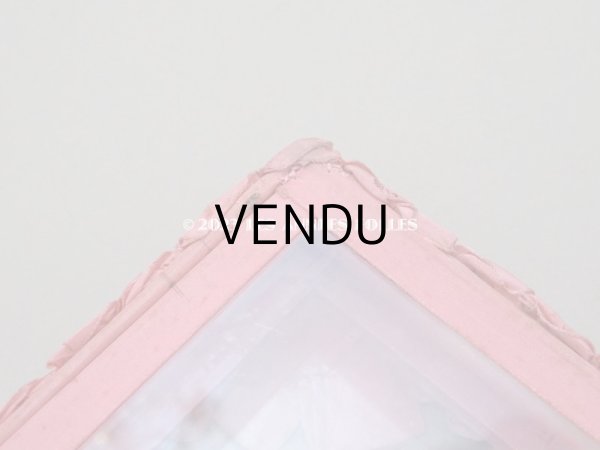 画像11: アンティーク リボンワークのガラスケース オールドローズ色 ジュエリーケース (11)