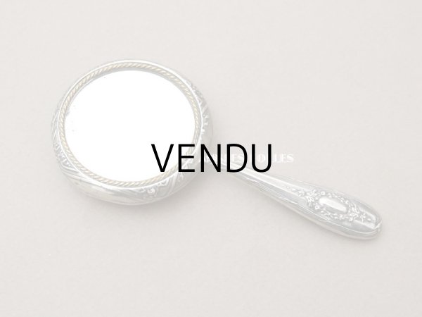 画像3: 1900年頃　アンティーク ミラー型 パウダーケース ロカイユ装飾 (3)