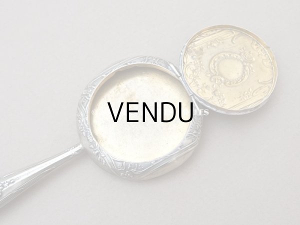 画像5: 1900年頃　アンティーク ミラー型 パウダーケース ロカイユ装飾 (5)