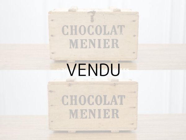 画像3: 【クリスマスセール2023対象外】アンティーク ショコラムニエの木箱 - CHOCOLAT MENIER - (3)