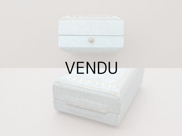 画像7: アンティーク 金彩入り ジュエリーボックス グレイッシュブルー  (7)