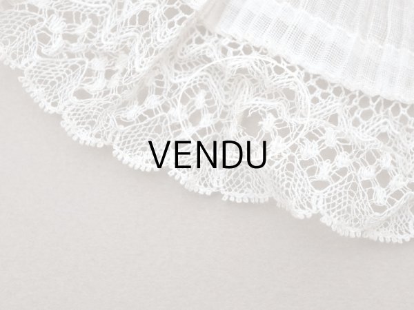 画像8: 【クリスマスセール2023対象外】1900年代 アンティーク ドレスの裾  レース付きプリーツ  1.9m 幅10cm　コットンオーガンジー (8)