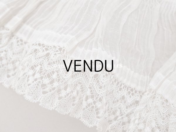 画像4: 【クリスマスセール2023対象外】1900年代 アンティーク ドレスの裾  レース付きプリーツ  1.9m 幅10cm　コットンオーガンジー (4)