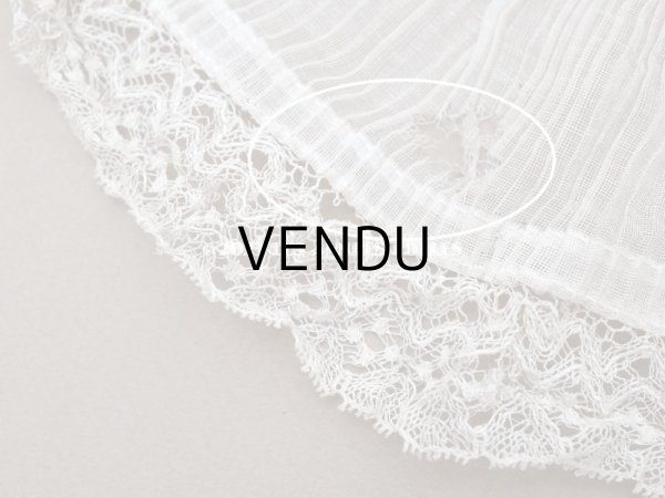 画像9: 【クリスマスセール2023対象外】1900年代 アンティーク ドレスの裾  レース付きプリーツ  1.9m 幅10cm　コットンオーガンジー (9)