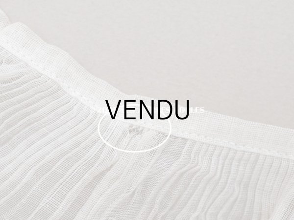 画像6: 【クリスマスセール2023対象外】1900年代 アンティーク ドレスの裾  レース付きプリーツ  1.9m 幅10cm　コットンオーガンジー (6)