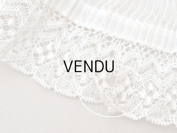 画像7: 【クリスマスセール2023対象外】1900年代 アンティーク ドレスの裾  レース付きプリーツ  1.9m 幅10cm　コットンオーガンジー (7)