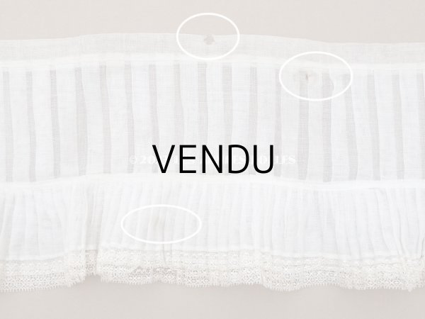 画像6: 【クリスマスセール2023対象外】1900年頃 アンティーク ドレスの裾  幅広　レース付きプリーツ 2.65m 幅17.5cm　コットンオーガンジー (6)