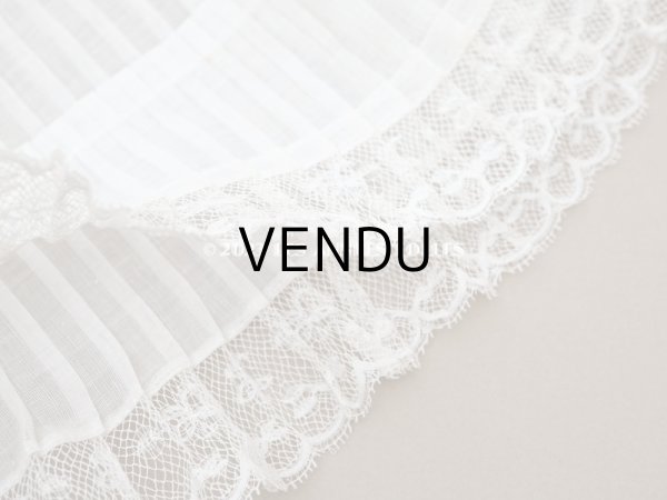 画像6: 【クリスマスセール2023対象外】1900年頃 アンティーク ドレスの裾  幅広　レース付きプリーツ  3.1m 幅21.5cm　コットンオーガンジー (6)