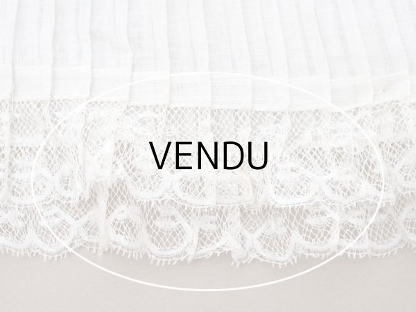 画像13: 【クリスマスセール2023対象外】1900年頃 アンティーク ドレスの裾  幅広　レース付きプリーツ  3.1m 幅21.5cm　コットンオーガンジー (13)