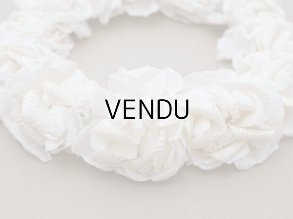 画像5: アンティーク シルクサテン 薔薇の布花のティアラ 花冠  エクリュ&オフホワイト (5)