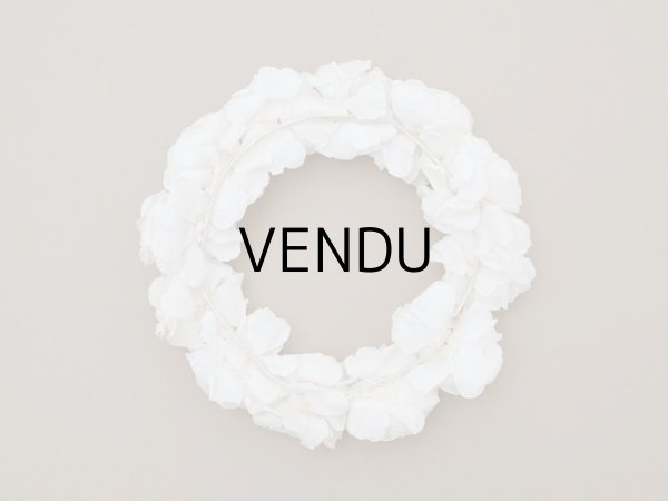 画像4: アンティーク シルクサテン 薔薇の布花のティアラ 花冠  エクリュ&オフホワイト (4)