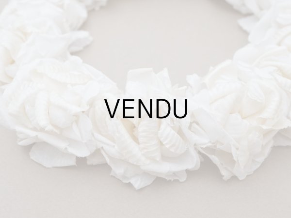 画像8: アンティーク シルクサテン 薔薇の布花のティアラ 花冠  エクリュ&オフホワイト (8)