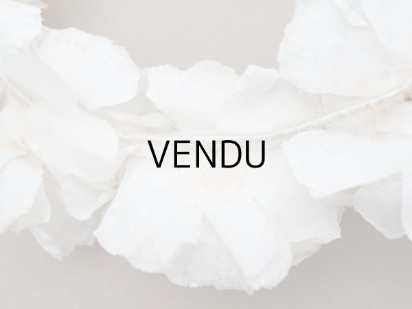 画像10: アンティーク シルクサテン 薔薇の布花のティアラ 花冠  エクリュ&オフホワイト (10)