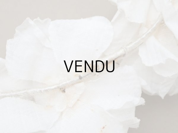 画像11: アンティーク シルクサテン 薔薇の布花のティアラ 花冠  エクリュ&オフホワイト (11)