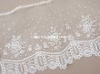 画像2: 19世紀末 アンティーク 幅広24cm アプリカシオン・アングルテール 薔薇のモチーフ オフホワイト ボビンレース (2)