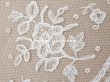 画像7: 19世紀末 アンティーク 幅広24cm アプリカシオン・アングルテール 薔薇のモチーフ オフホワイト ボビンレース (7)