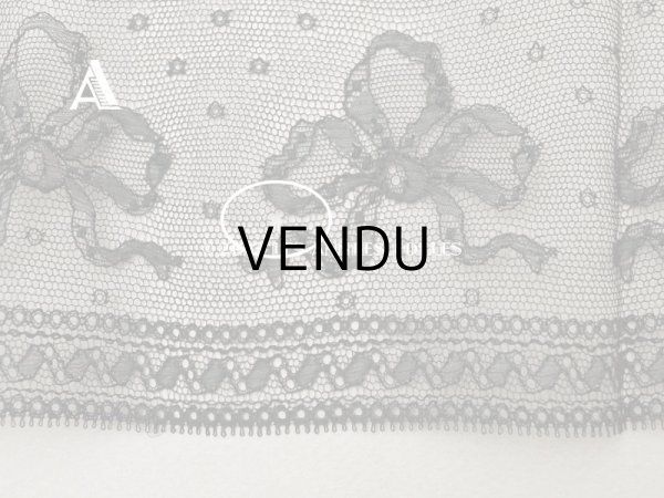 画像5: 【クリスマスセール2023対象外】1900年頃 アンティーク 幅広 リボン柄　シャンティイレース  17cm幅  1.75m〜2.5m (5)