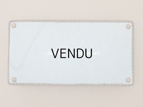 画像9: アンティーク シルク製 ロココモチーフ＆レースのカルトナージュボックス グレイッシュブルー (9)