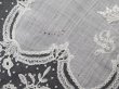 画像6: アンティーク  王冠紋章＆イニシャルの刺繍入り 結婚式のハンカチ アプリカシオン・アングルテール (ボビンレース)　 (6)
