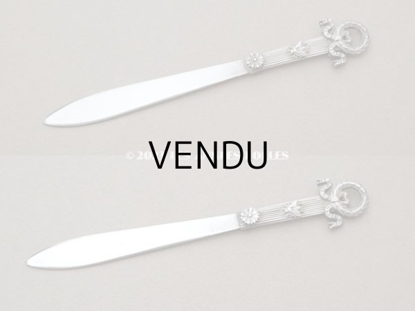 フランスアンティーク シーリングスタンプとペーパーナイフのセット アンティーク レタリングセット 月桂冠&蜂＆マーガレット インク瓶