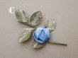 画像6: ＊蚤の市＊アンティーク シルク製 ブルーの薔薇のロココモチーフ  布花 (6)
