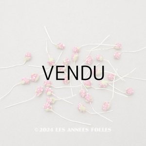 画像: ＊蚤の市＊アンティーク 布花材料  28ピースのセット ラズベリーピンク　