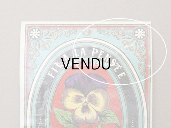 画像2: 19世紀 アンティーク 糸箱のラベル パンジー FIL A LA PENSEE L&C (2)