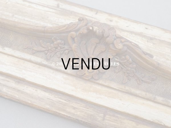 画像5: ＊蚤の市＊アンティーク 木製 ミラーフレームのサンプル ロカイユ装飾 55×13.5cm (5)