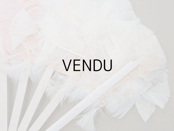 画像5: 1900年頃 アンティーク ファン パウダーピンクのフェザー  (5)