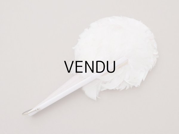 画像8: 1900年頃 アンティーク ファン パウダーピンクのフェザー  (8)