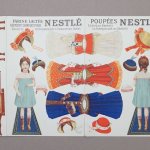 画像: 1900年頃 アンティーク クロモシート 着せ替え人形セット - NESTLE -